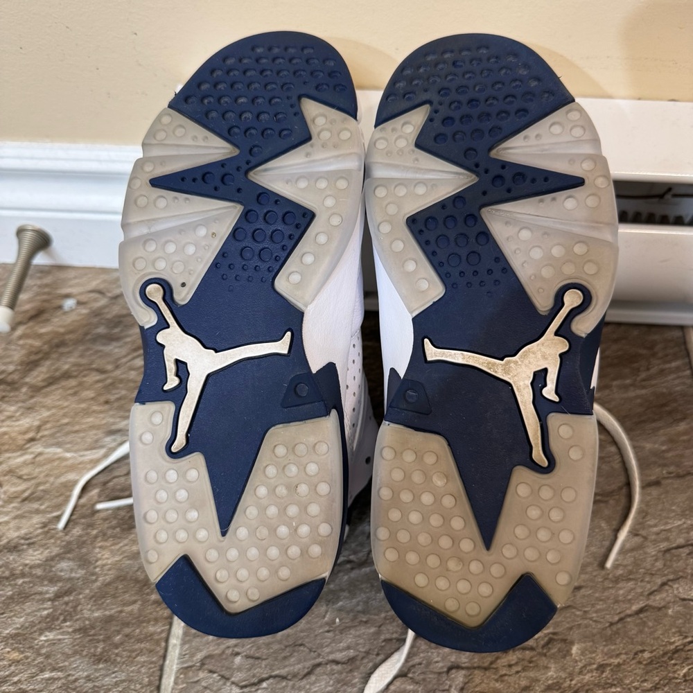 Air Jordan 6 Retro GS White Midnight Navy 4.5 Women - Picture 10 of 12